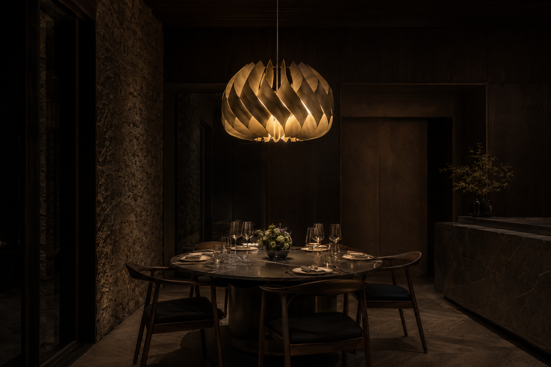 Luxury hospitality lighting in a dark premium interior