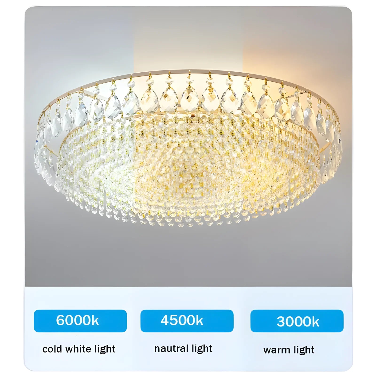Neroli Flush-Mount Crystal Chandelier for Kitchen – detail view 4