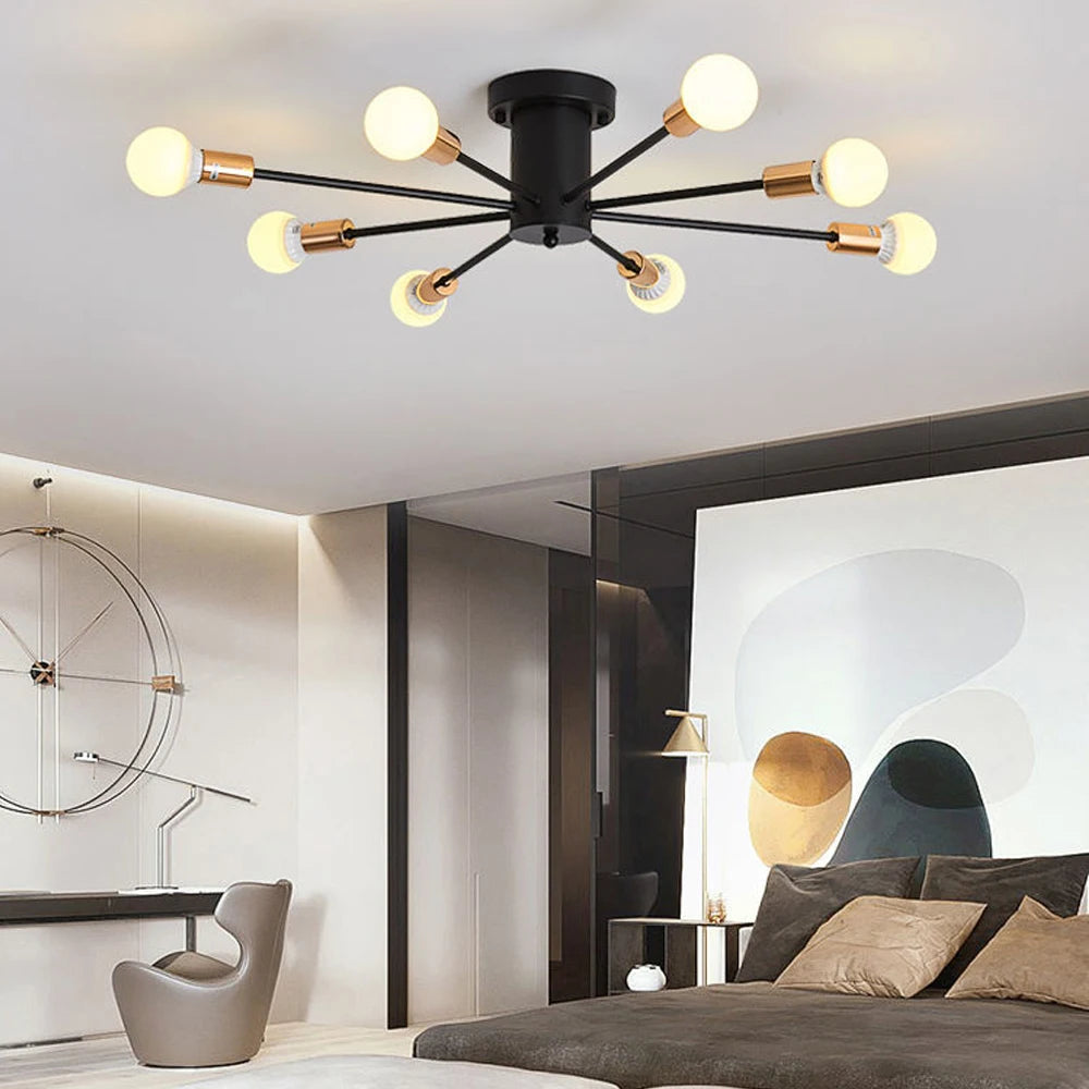 Quintara Flush Mount Modern Chandelier for Dining Room – Vintage