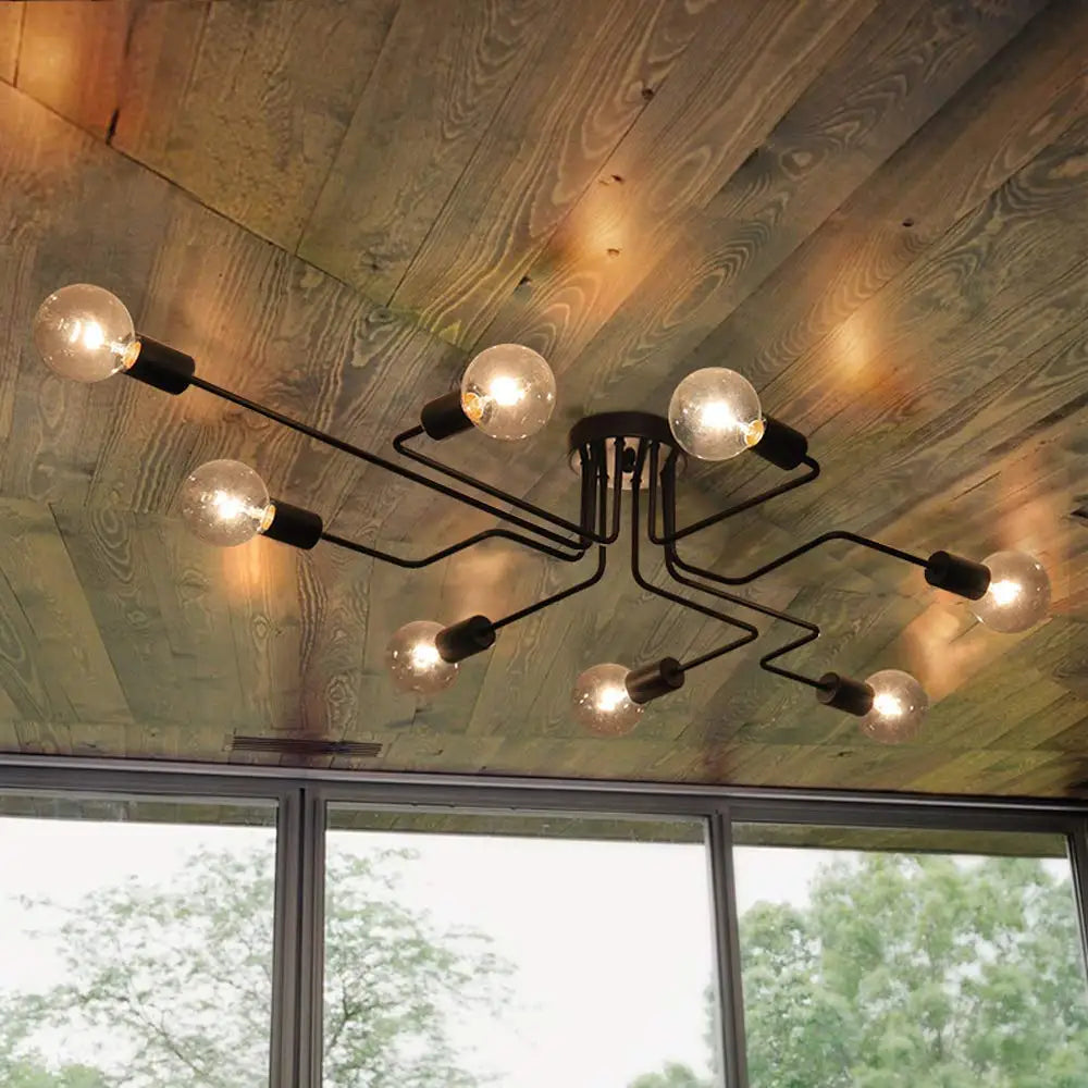 Elara Flush Mount Modern Chandelier for Bedroom – Mid-Century – detail view 3