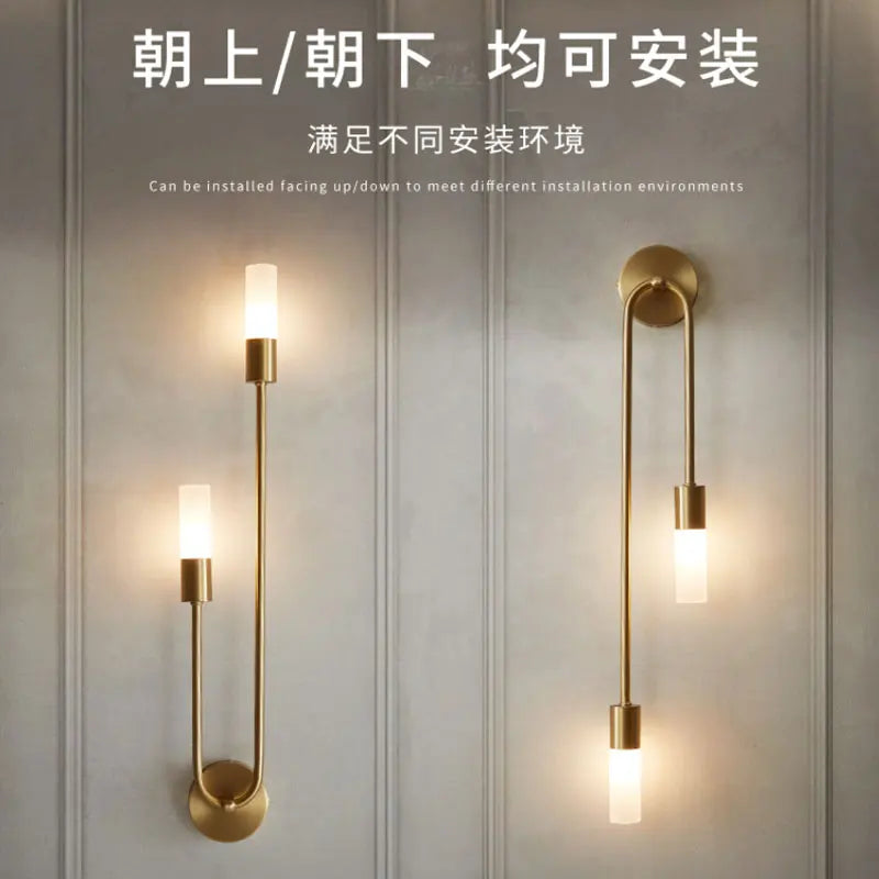 Nordic Brass Dual-Light Wall Sconce – G9