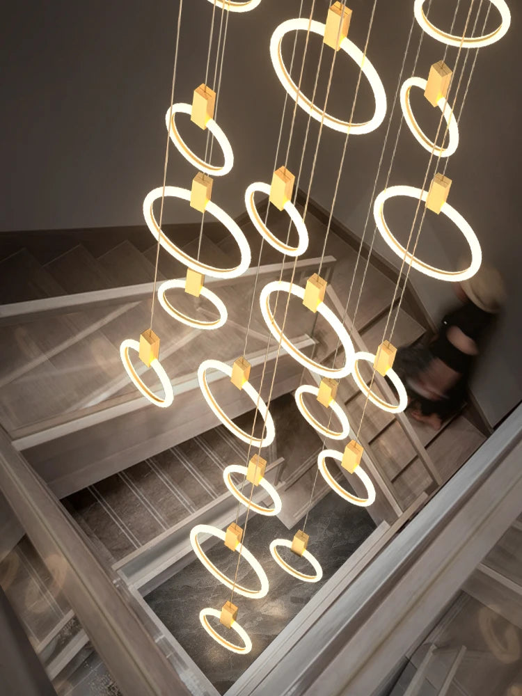 Acrylic Ring Chandelier – Nordic Modern LED for Living Room, Bedroom & Bedside | Alora Dome by Evenlyr