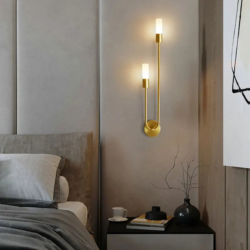 Nordic Brass Dual-Light Wall Sconce – G9