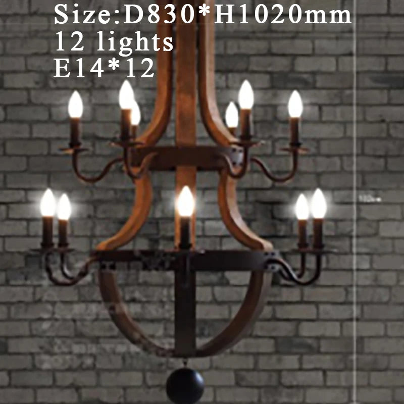 Elara Vintage Wood Chandelier for Dining Room – Nordic