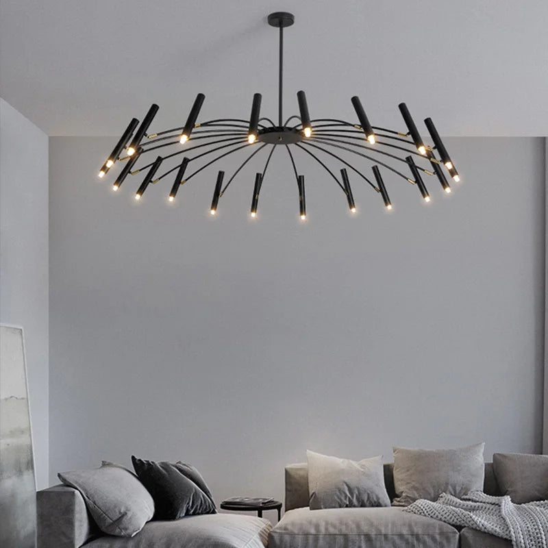 Merano Black-and-Gold G9 Chandelier for Bedroom – detail view 2