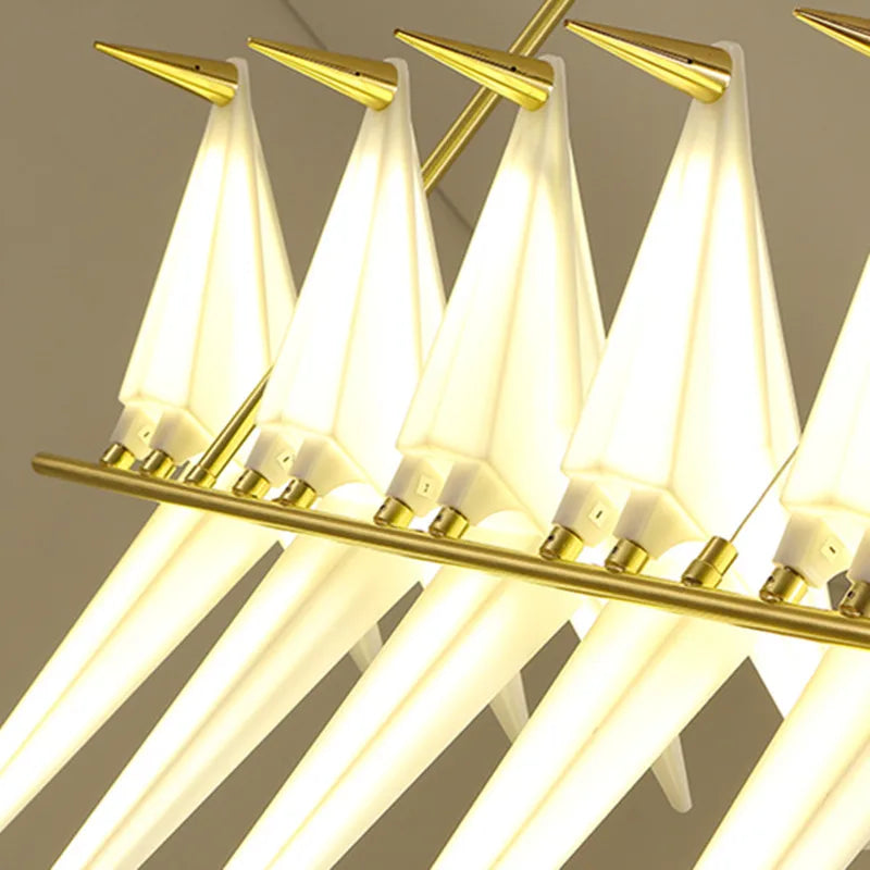 Paper Chandelier – Modern Minimalist Dimmable LED for Dining Room, Living Room, Foyer | Isolde Cascade by Evenlyr