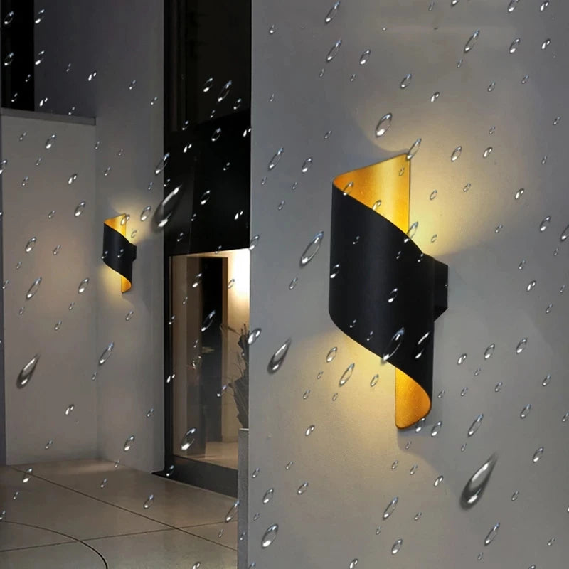 Elara Spiral Up-and-Down Outdoor Wall Light for Porch – IP65 – detail view 3