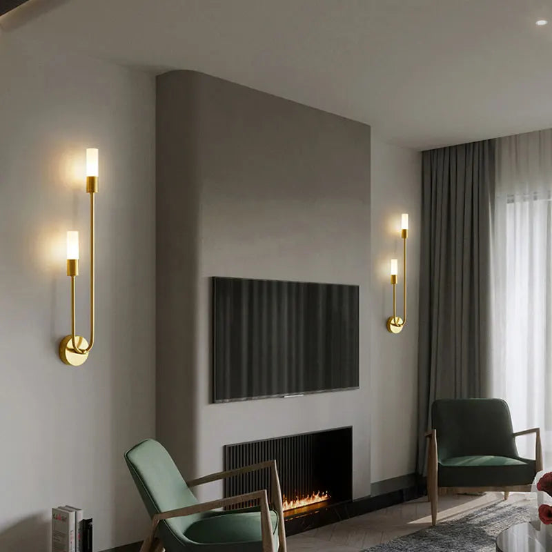 Nordic Brass Dual-Light Wall Sconce – G9