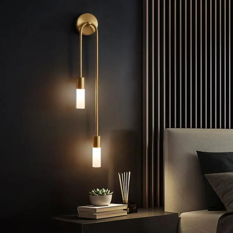 Nordic Brass Dual-Light Wall Sconce – G9