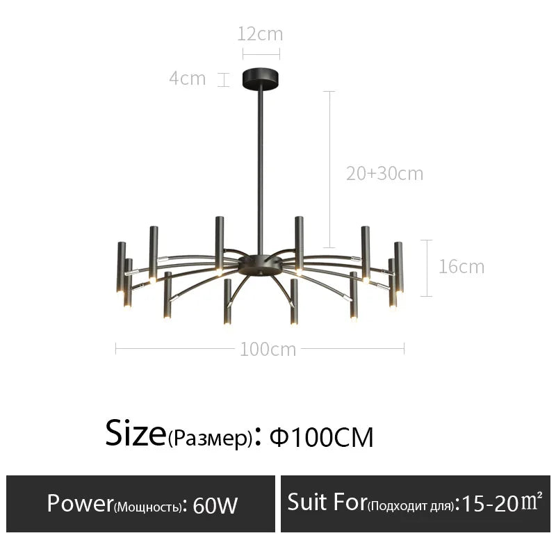 Merano Black-and-Gold G9 Chandelier for Bedroom – detail view 9
