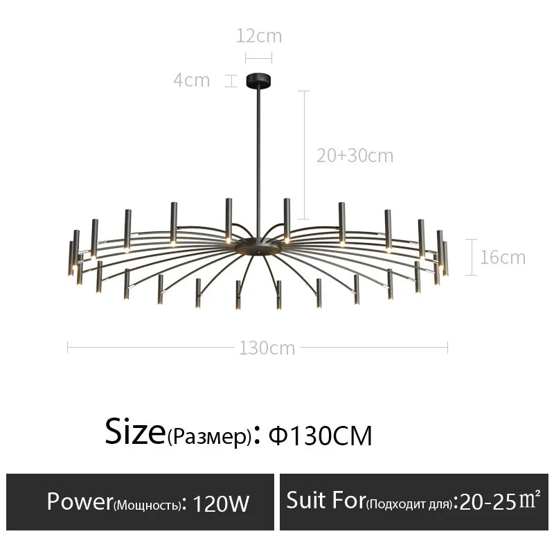 Merano Black-and-Gold G9 Chandelier for Bedroom – detail view 11