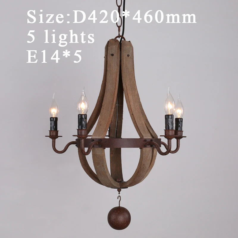 Elara Vintage Wood Chandelier for Dining Room – Nordic – detail view 12