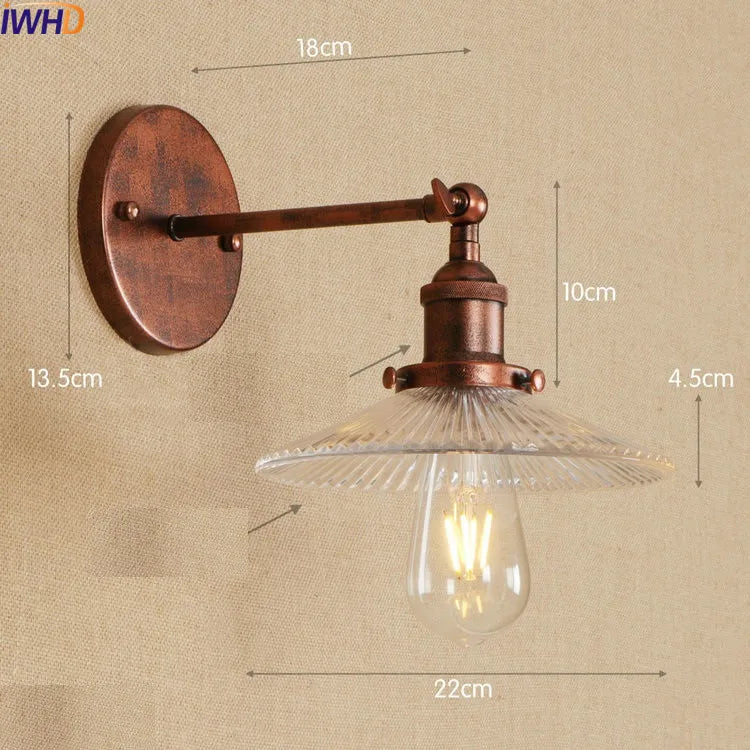 Antique Brass Wall Light Fixtures Glass Industrial Swing Long Arm Vintage Wall Lights Sconce Beside Lamp Lamparas De Pared