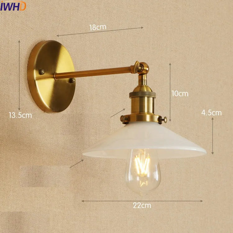 Antique Brass Wall Light Fixtures Glass Industrial Swing Long Arm Vintage Wall Lights Sconce Beside Lamp Lamparas De Pared