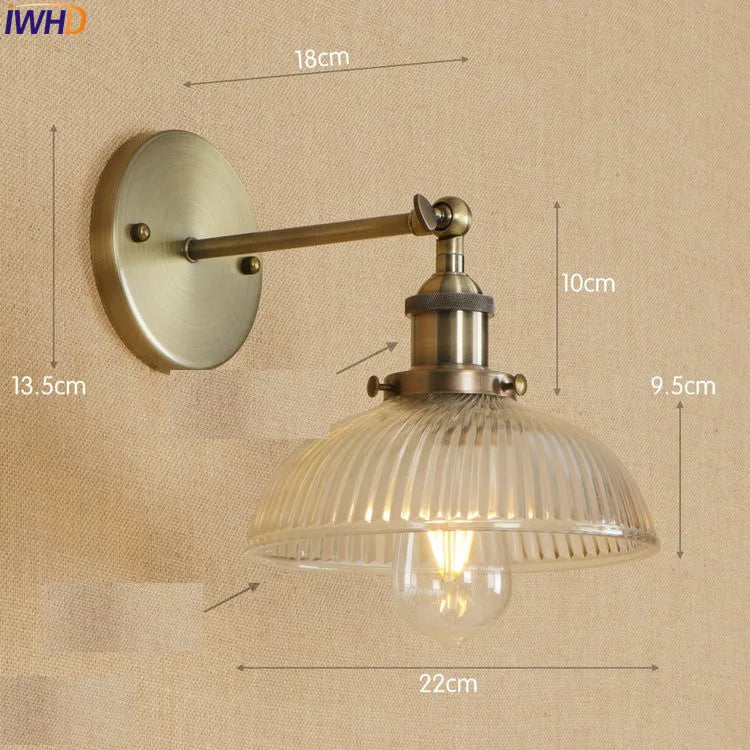 Antique Brass Wall Light Fixtures Glass Industrial Swing Long Arm Vintage Wall Lights Sconce Beside Lamp Lamparas De Pared