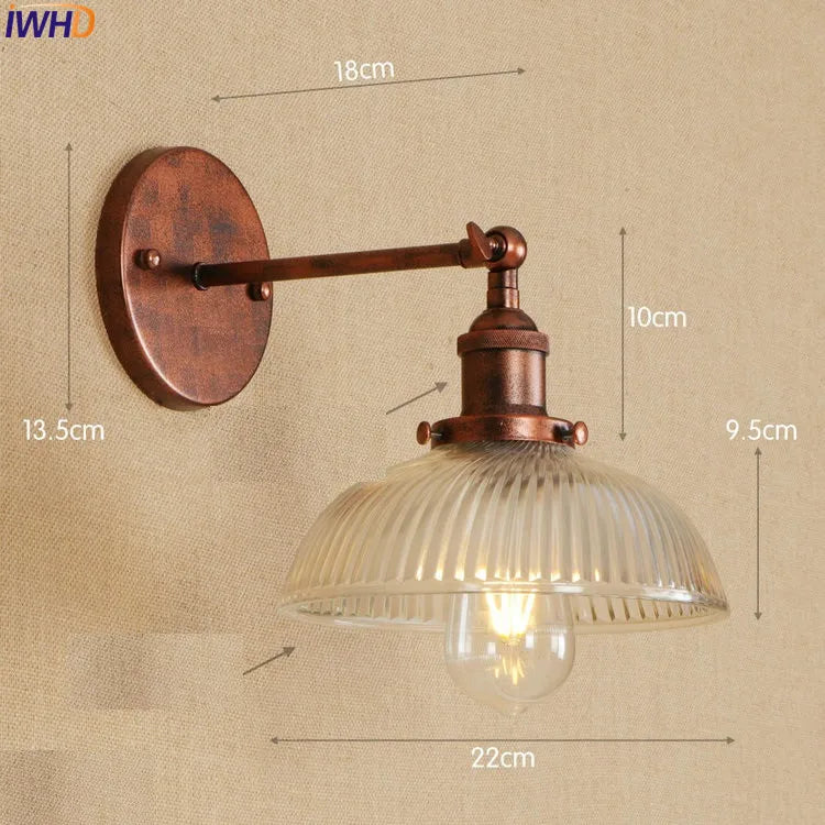 Antique Brass Wall Light Fixtures Glass Industrial Swing Long Arm Vintage Wall Lights Sconce Beside Lamp Lamparas De Pared