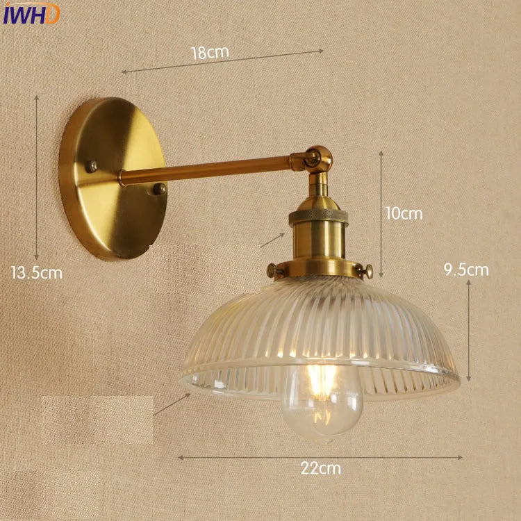 Antique Brass Wall Light Fixtures Glass Industrial Swing Long Arm Vintage Wall Lights Sconce Beside Lamp Lamparas De Pared