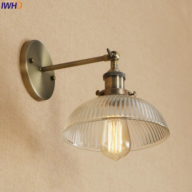 Antique Brass Wall Light Fixtures Glass Industrial Swing Long Arm Vintage Wall Lights Sconce Beside Lamp Lamparas De Pared