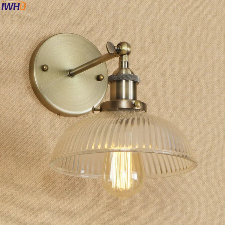 Antique Brass Wall Light Fixtures Glass Industrial Swing Long Arm Vintage Wall Lights Sconce Beside Lamp Lamparas De Pared