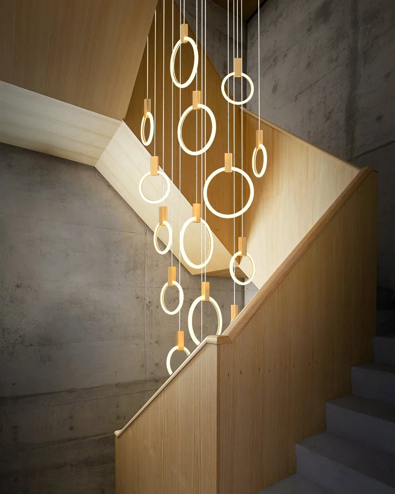 Acrylic Ring Chandelier – Nordic Modern LED for Living Room, Bedroom & Bedside | Alora Dome by Evenlyr