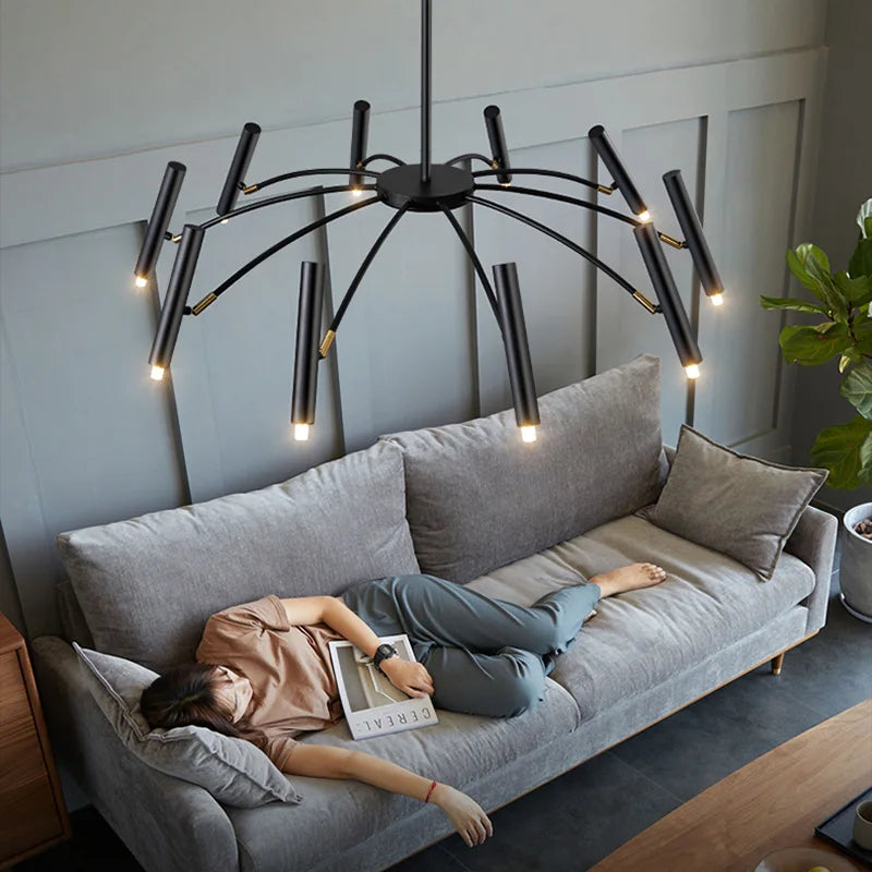 Merano Black-and-Gold G9 Chandelier for Bedroom – detail view 5