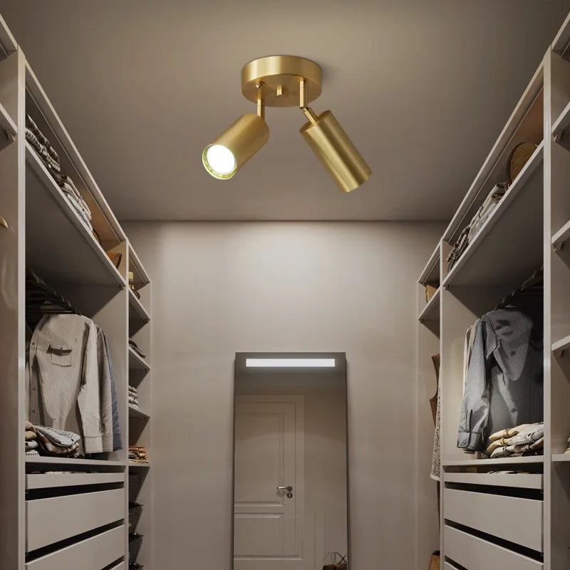 Brass Flush Mount Ceiling Light – Nordic Modern for Bedroom & Bedside, Hallway & Entryway, Living Room | Seren Arc by Evenlyr
