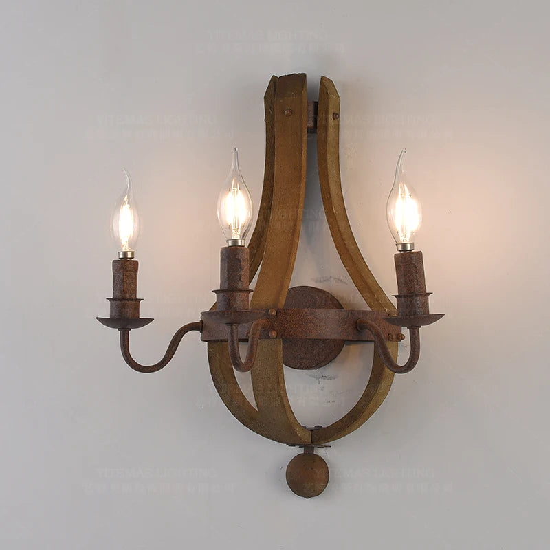 Elara Vintage Wood Chandelier for Dining Room – Nordic – detail view 5