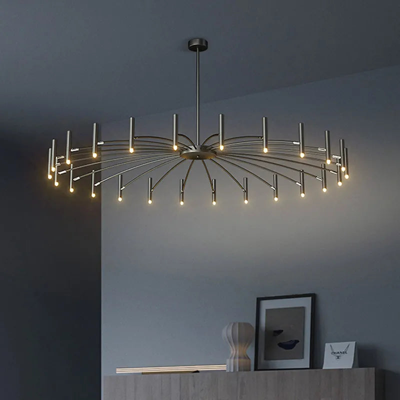 Merano Black-and-Gold G9 Chandelier for Bedroom – product view