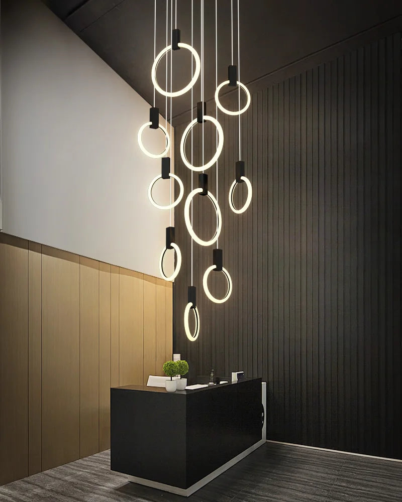 Acrylic Ring Chandelier – Nordic Modern LED for Living Room, Bedroom & Bedside | Alora Dome by Evenlyr