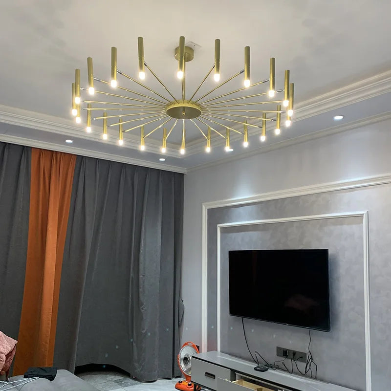 Merano Black-and-Gold G9 Chandelier for Bedroom – detail view 3