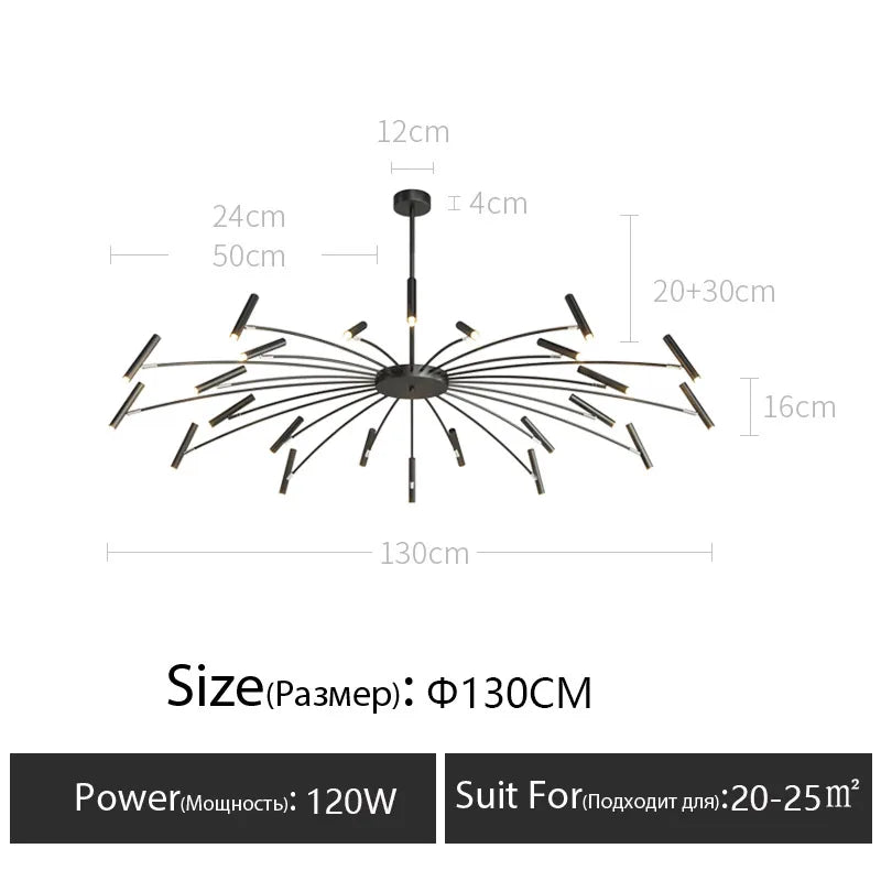 Merano Black-and-Gold G9 Chandelier for Bedroom – detail view 12