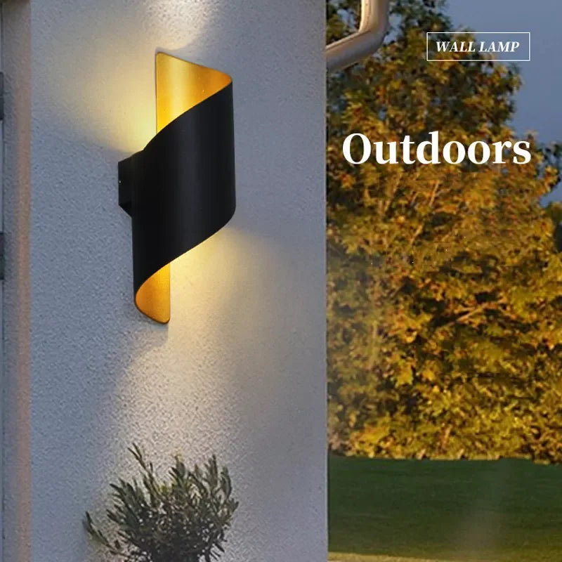 Elara Spiral Up-and-Down Outdoor Wall Light for Porch – IP65 – detail view 2