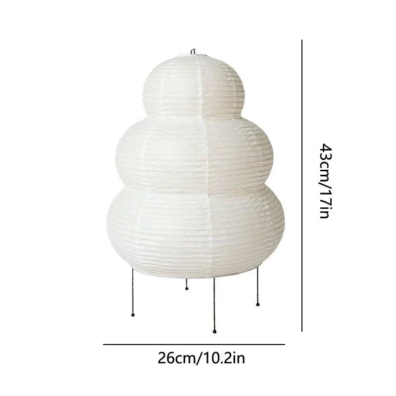 Rice Paper & Glass Table Lamp – Wabi-Sabi Japanese for Bedside, Restaurant Table, Desk & Office | Vivienne Petal by Evenlyr