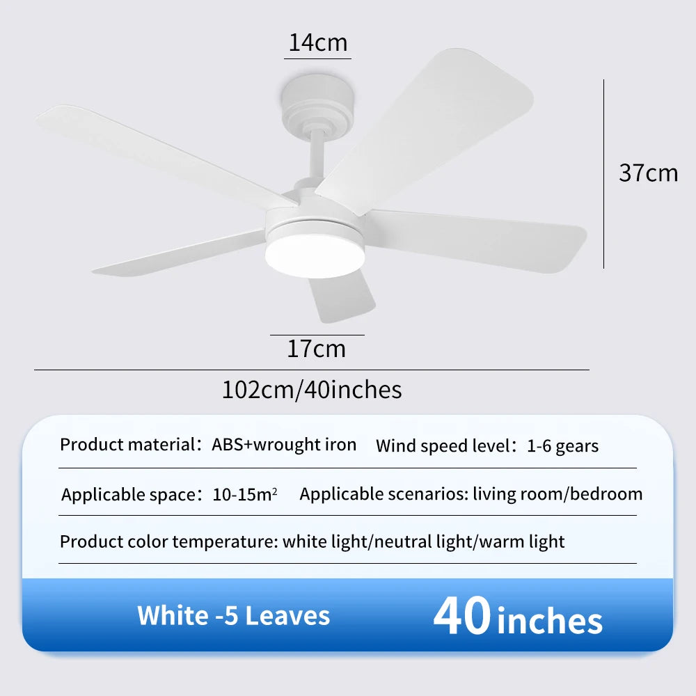 Orlena 40/52-Inch Black Ceiling Fan with Light – Remote Control