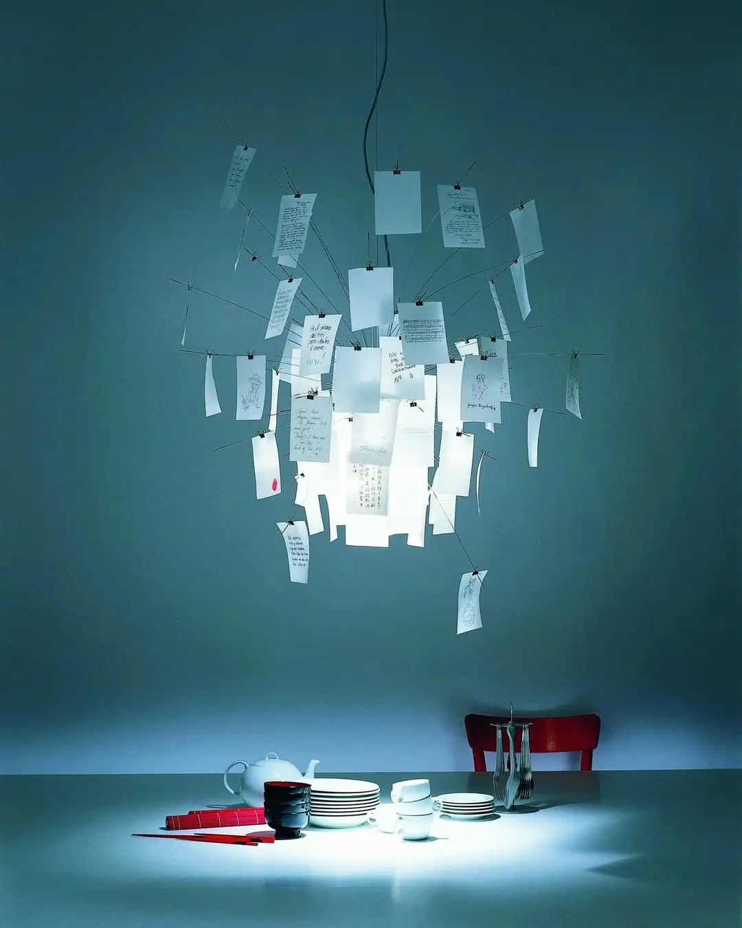 Paper Chandelier – Modern Minimalist for Living Room, Dining Room, Foyer | Vesper Petal by Evenlyr