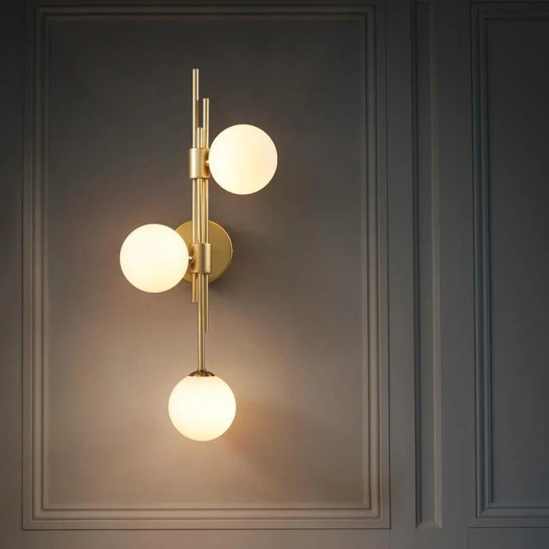 Fiore Contour Glass Wall Sconce – Gold Nordic Glass Wall Sconces for Dining Room