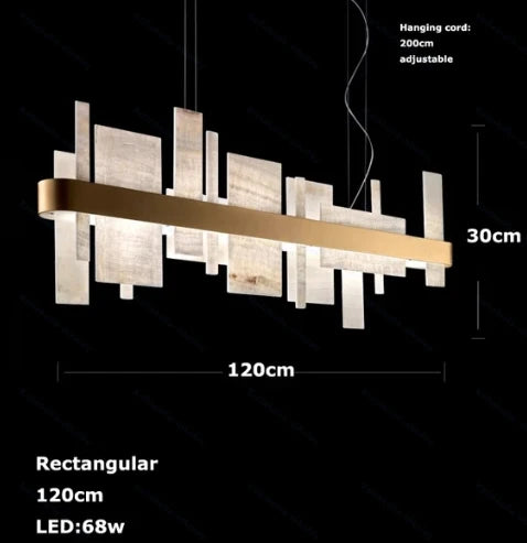 Orlena Dimmable Alabaster Linear Chandelier – detail view 10
