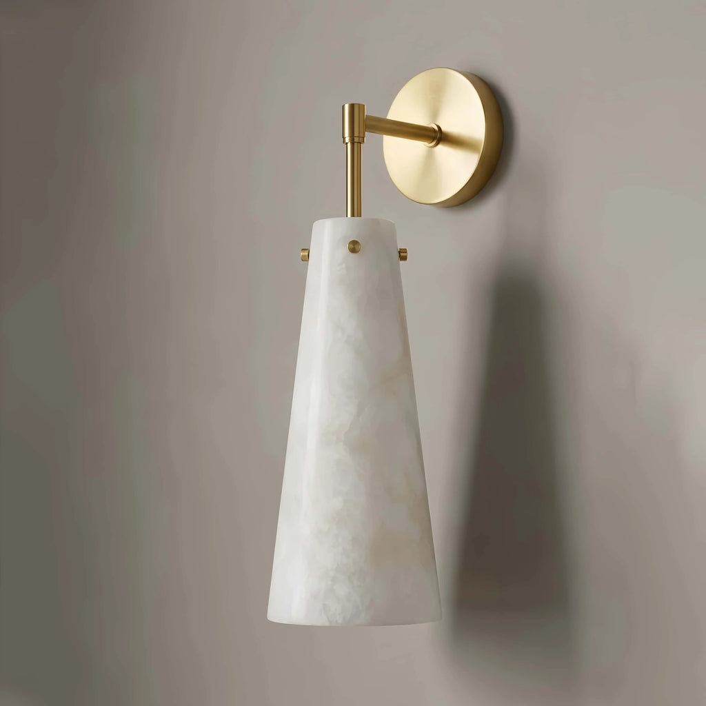 Ravena Natural Alabaster Wall Sconce for Hallway – Minimalist – detail view 9