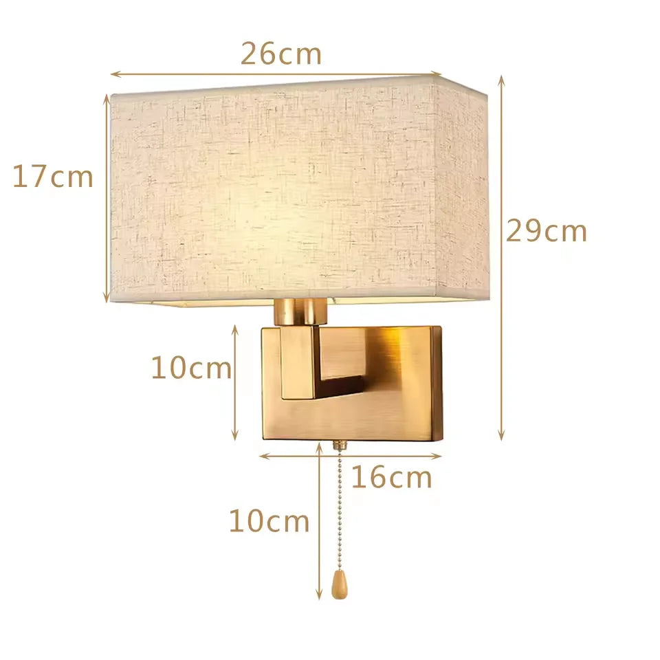 Copper & Fabric Wall Sconce – Modern Minimalist for Bedroom, Hallway, Living Room | Giselle Beam by Evenlyr