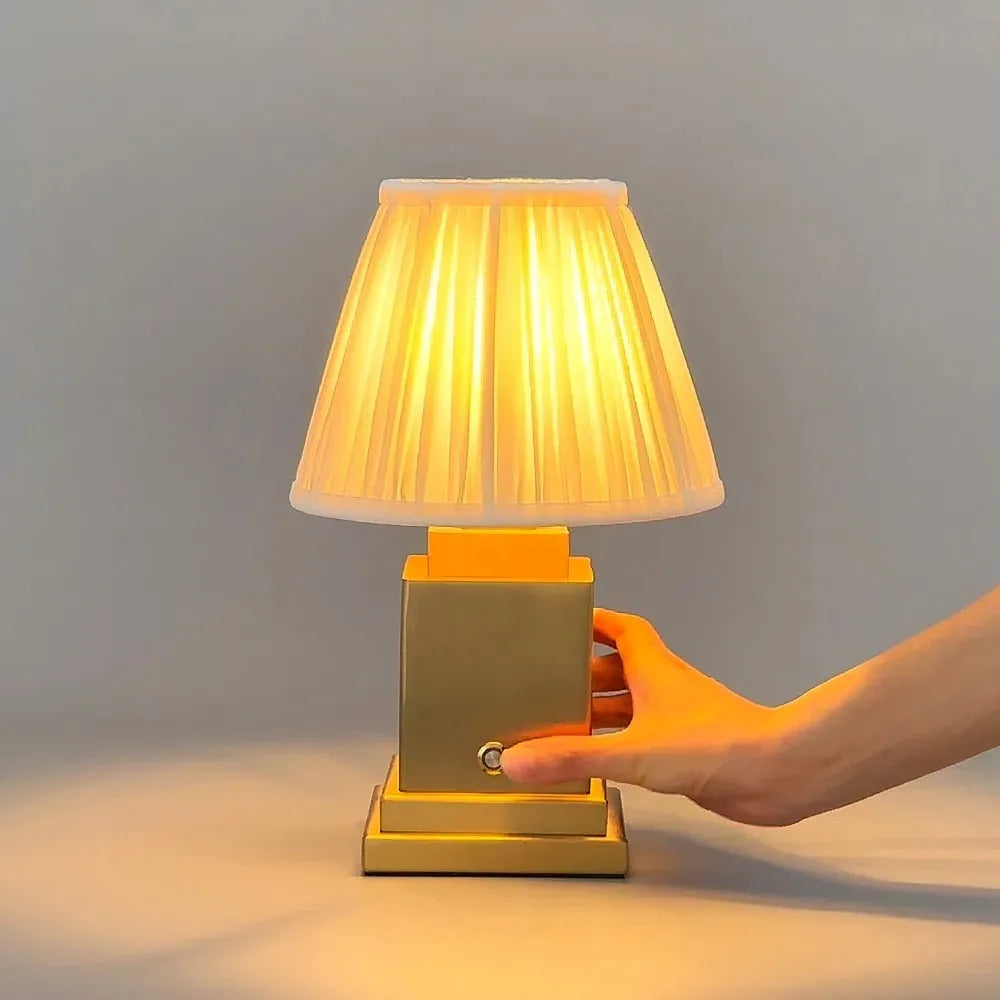 Fabric Table Lamp – Modern Minimalist Cordless Rechargeable for Bedside, Desk & Office, Restaurant Table | Jessamine Grove by Evenlyr