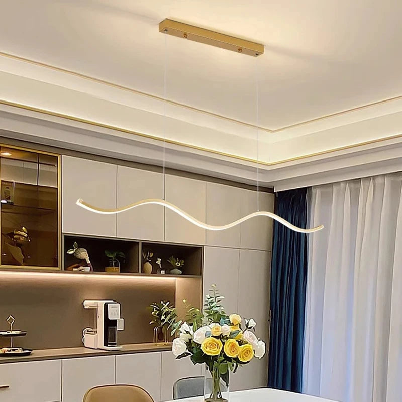 Metal Chandelier – Nordic Modern Dimmable LED for Dining Room, Living Room, Foyer | Kaelis Arc by Evenlyr