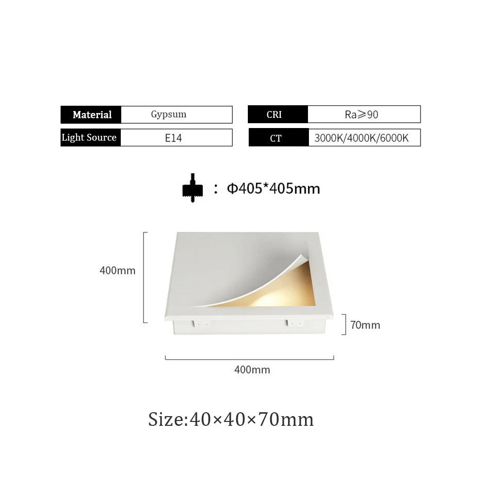 Elara Fully Recessed Gypsum Bedside Wall Light – Minimalist