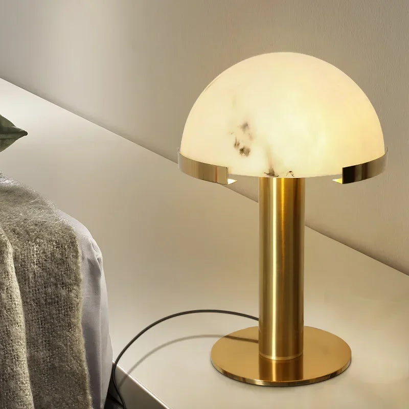 Marble & Glass Table Lamp – Modern Minimalist for Bedside, Desk & Office, Living Room | Lucienne Grove by Evenlyr