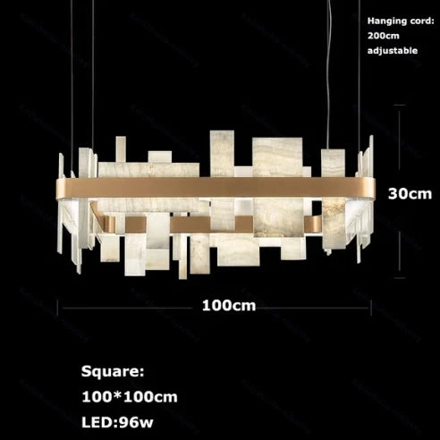 Orlena Dimmable Alabaster Linear Chandelier