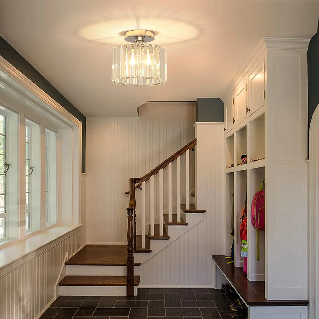 Orlena Crystal Flush Mount Ceiling Light for Bedroom – detail view 4
