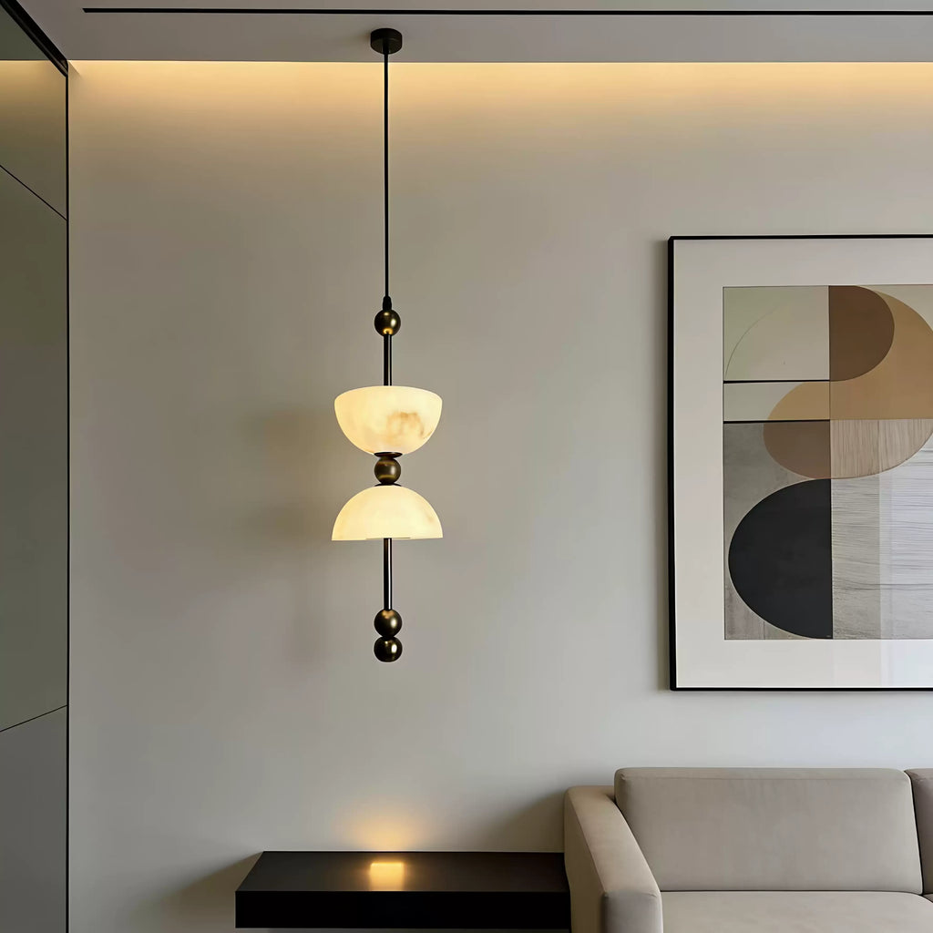 Alabaster & Marble Pendant Light – Nordic Modern for Dining Room, Bedroom, Kitchen Island | Thalia Line by Evenlyr