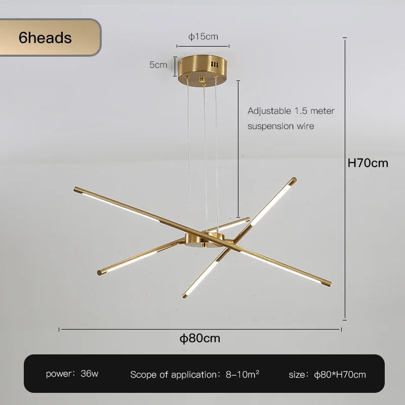 Metal Chandelier – Nordic LED for Bedroom & Bedside, Living Room, Dining Room & Kitchen | Seren Crest by Evenlyr