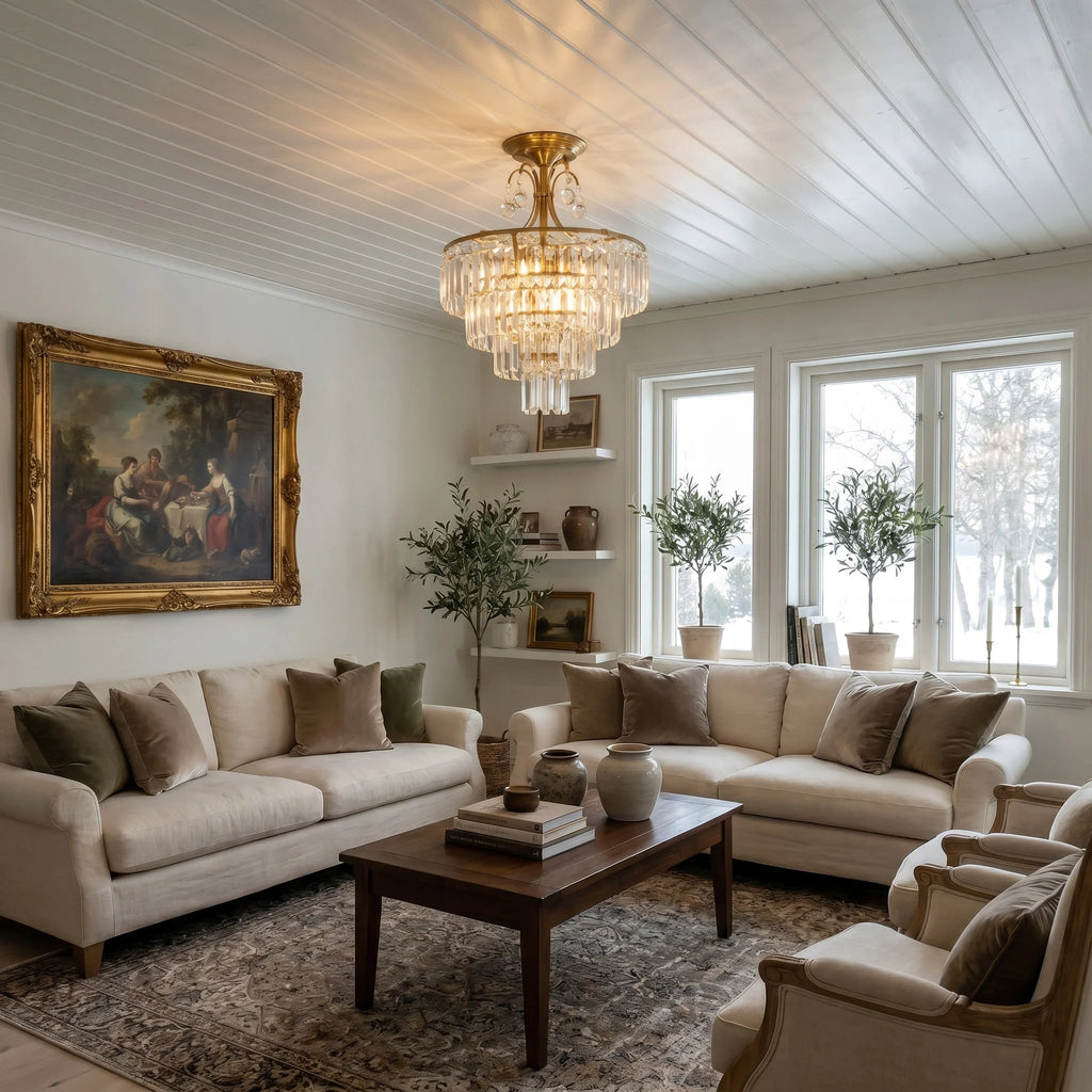 Juniper Round Flush Mount Ceiling Light for Bedroom – Dimmable – detail view 3