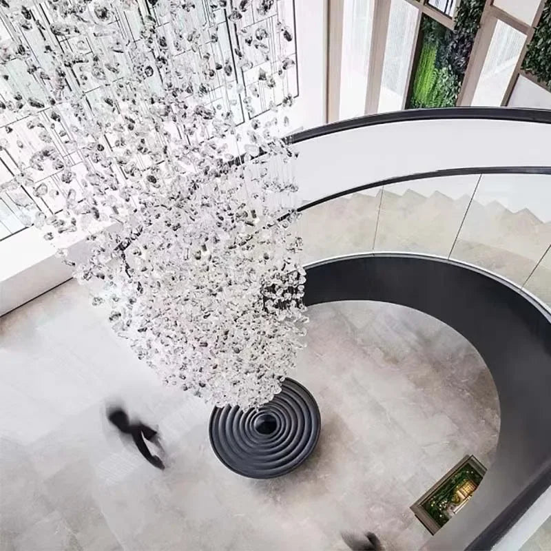 Crystal Linear Chandelier – Modern LED Linear for Hallway & Entryway, Living Room | Maris Dome by Evenlyr
