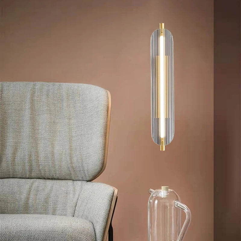 Clear Glass and Brass Wall Sconce – Gold